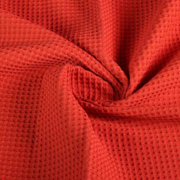 Tissu gaufré coton rouille