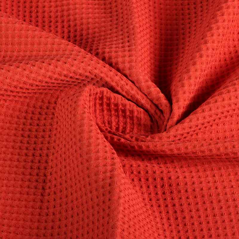 Tissu gaufré coton rouille