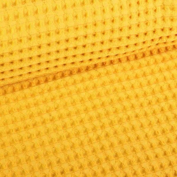 Tissu gaufré grand jaune ocre