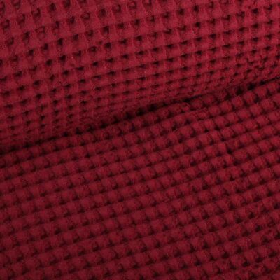 Tissu gaufré grand bordeaux