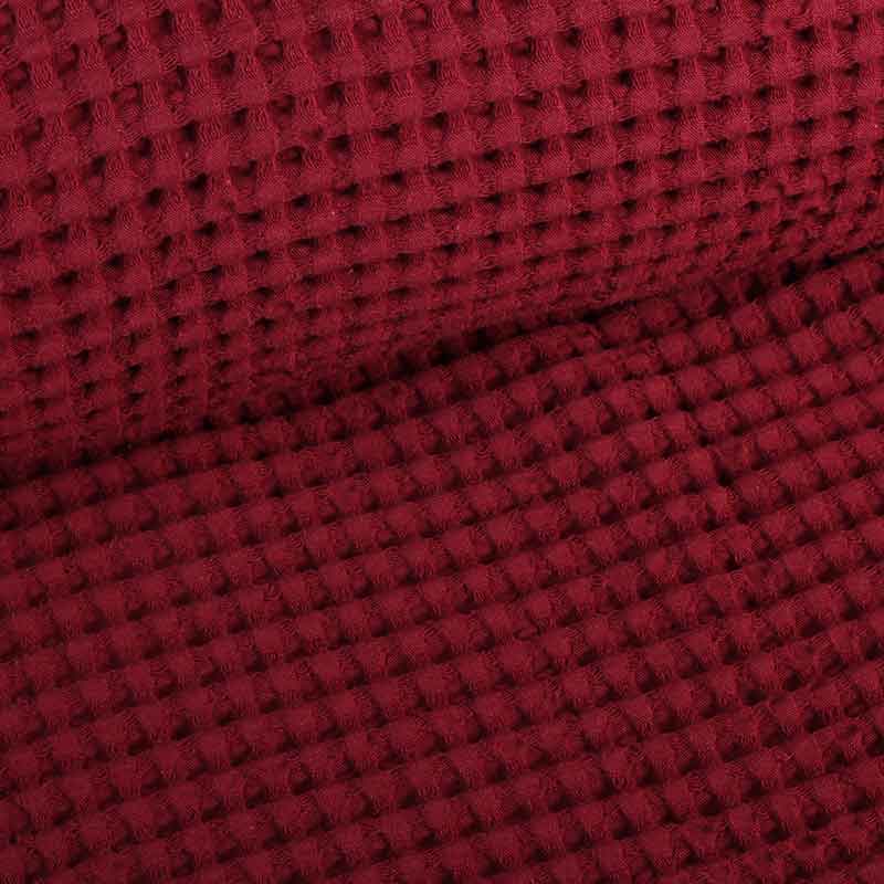 Tissu gaufré grand bordeaux