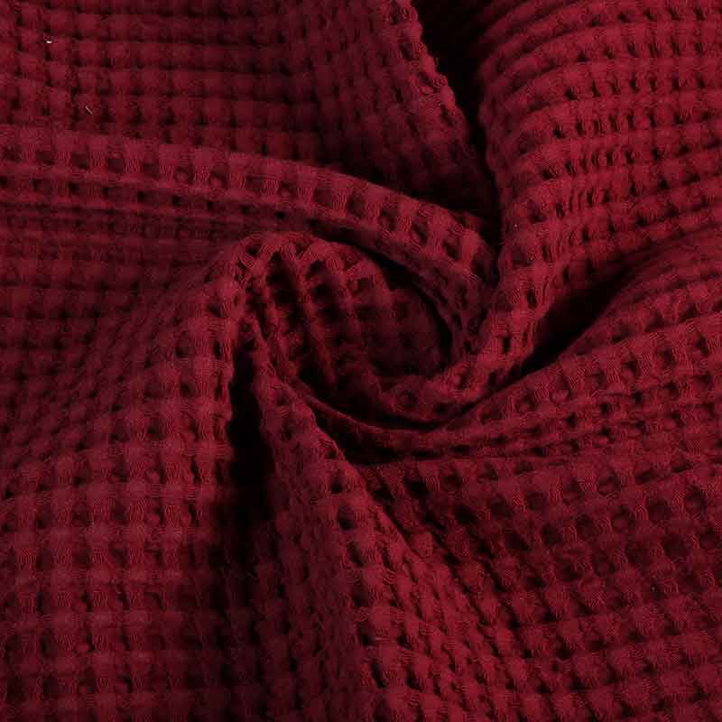 Tissu gaufré grand bordeaux