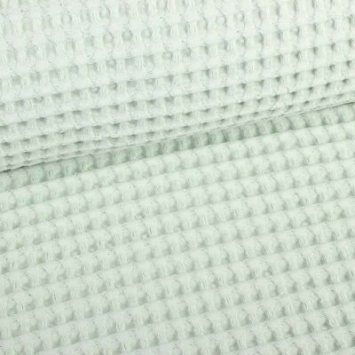 Tissu gaufre coton vert sauge clair