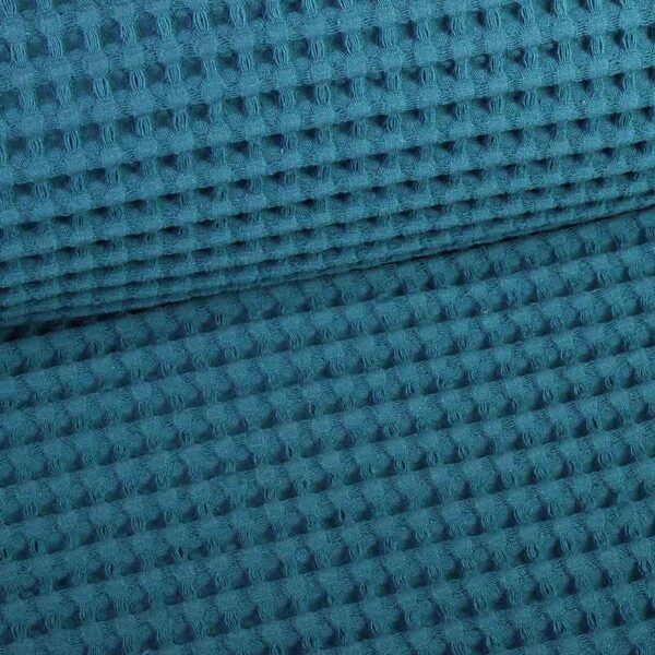 Tissu gaufré grand petrol
