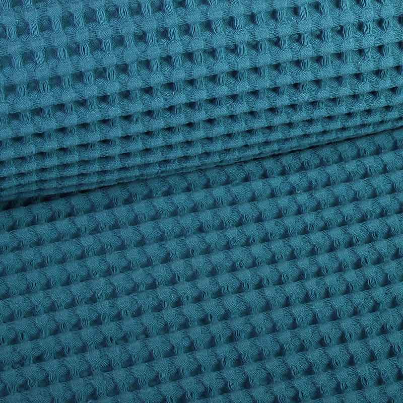 Tissu gaufré grand petrol