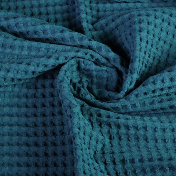 Tissu gaufré grand petrol