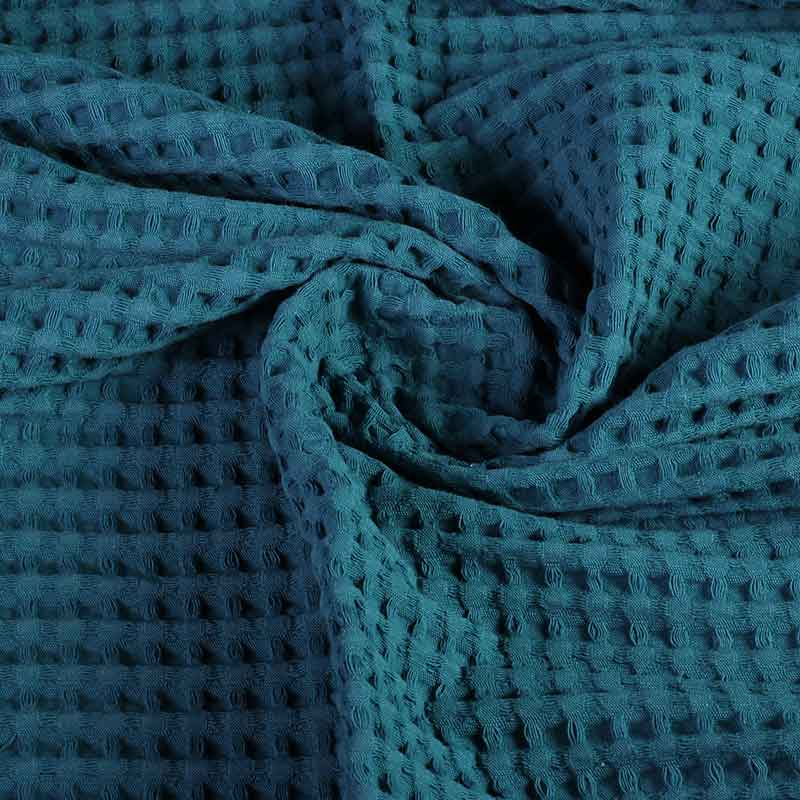 Tissu gaufré grand petrol