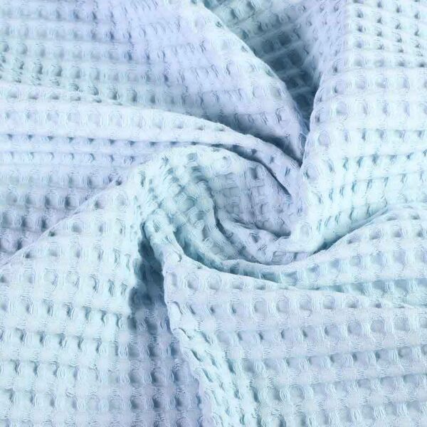 Tissu gaufré coton grand bleu bébé