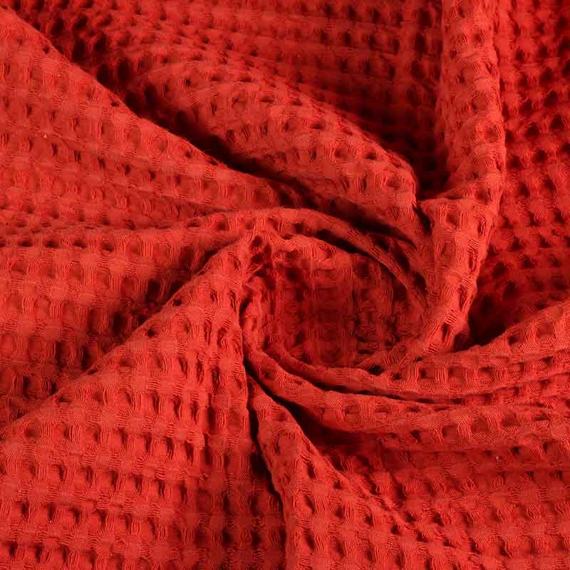 Tissu gaufré grand rouille