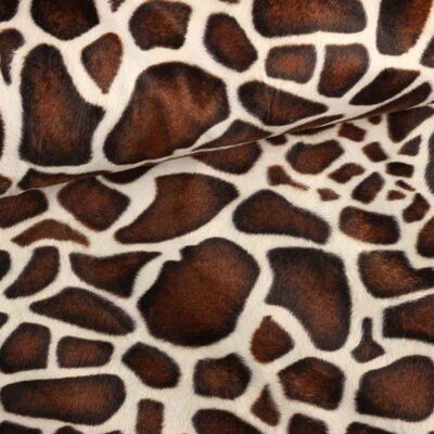 Tissu Velboa girafe marron chameau
