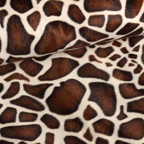 Tissu Velboa girafe marron chameau