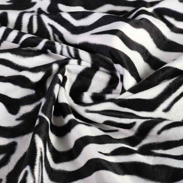 Tissu velboa zébré blanc grand motif