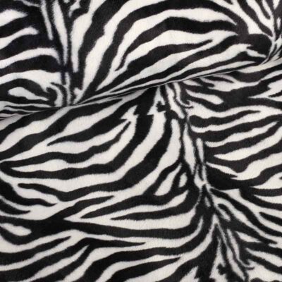 Tissu Velboa zèbre blanc