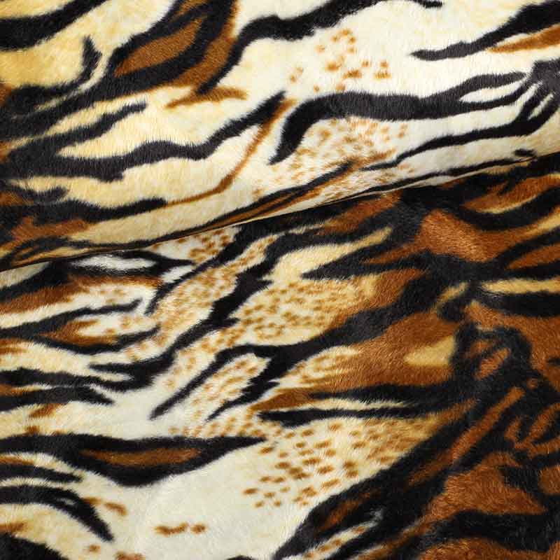 Tissu Velboa motif tigre