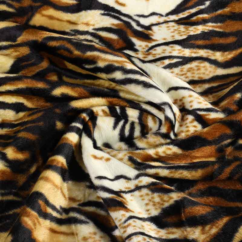 Tissu Velboa motif tigre