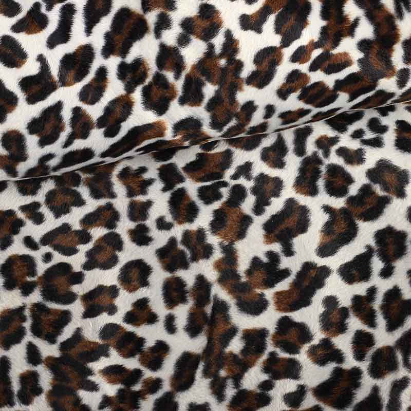 Tissu Velboa imprimé jaguar