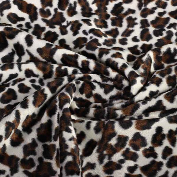 Tissu Velboa imprimé jaguar