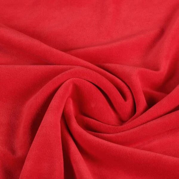 Tissu Nicky velours rouge