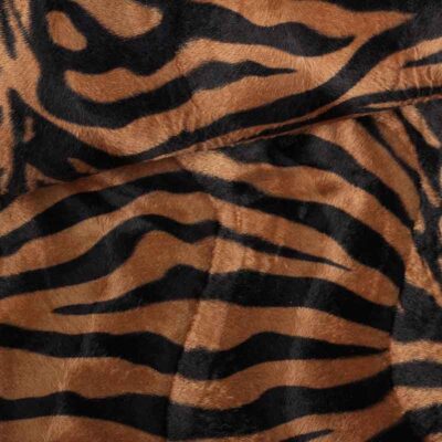 Tissu Velboa zébra print marron grand
