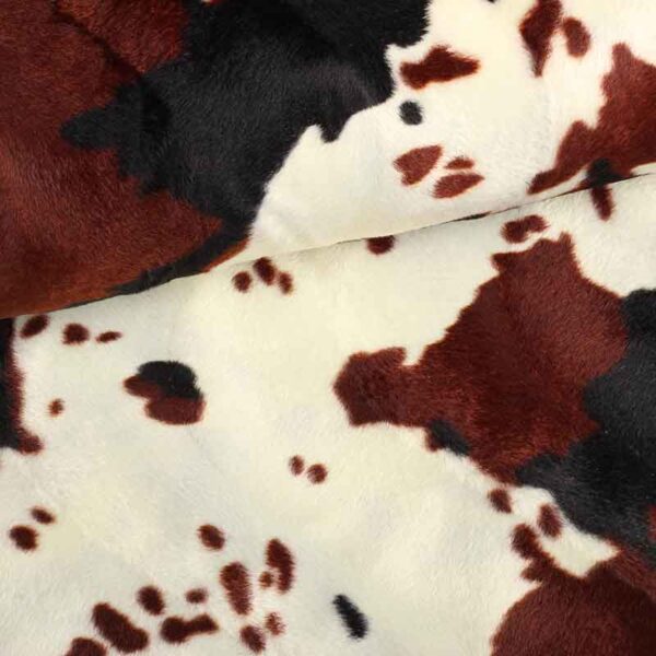 Tissu velboa imprimé vaches marron noir