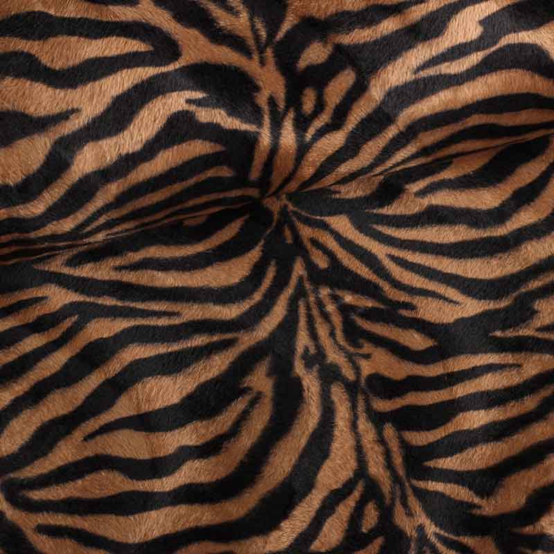 Tissu Velboa zèbre brun petit motif