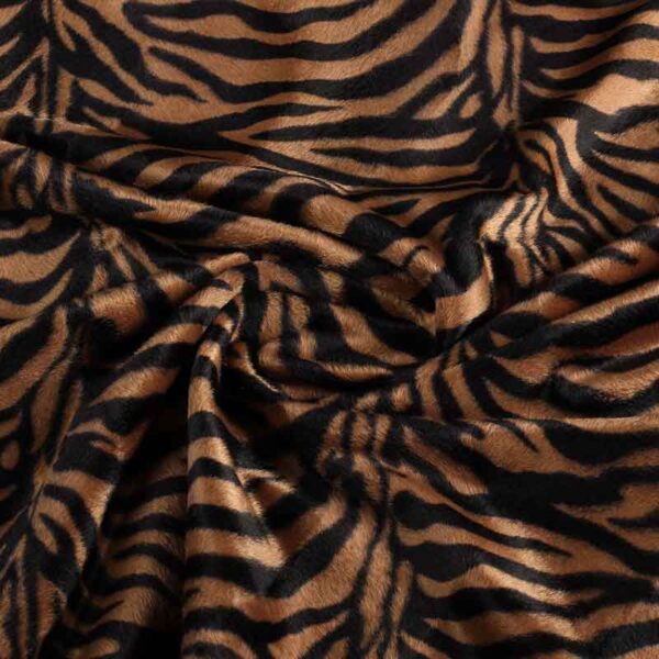 Tissu Velboa zèbre brun petit motif