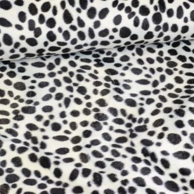 Tissu Velboa imprimé guépard noir blanc