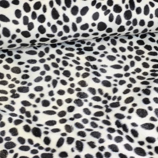 Tissu Velboa imprimé guépard noir blanc