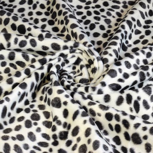Tissu Velboa imprimé guépard noir blanc