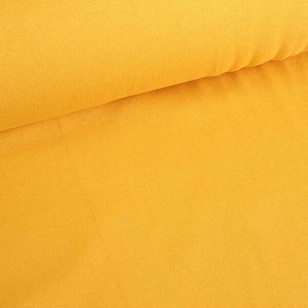 Tissu bord-côte jaune ocre