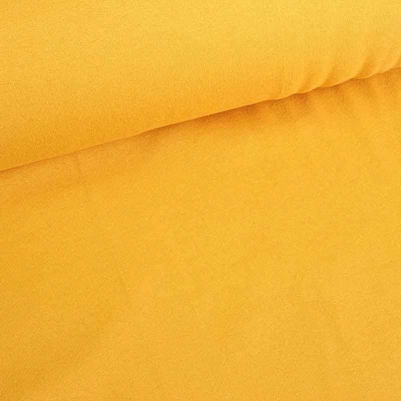 Tissu bord-côte jaune ocre