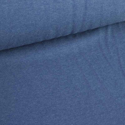 Tissu bord côte jeans melange