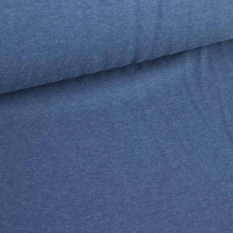 Tissu bord côte jeans melange