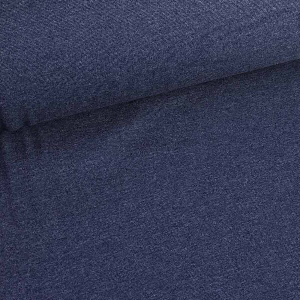 Tissu côte bleu jean foncé melange