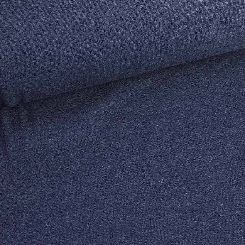 Tissu côte bleu jean foncé melange