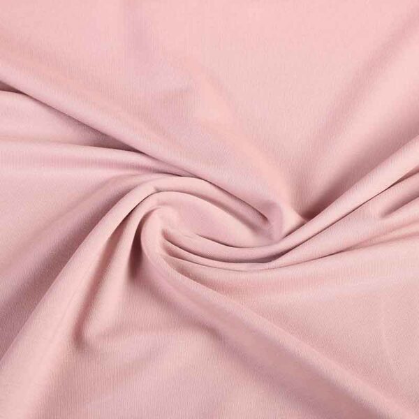 Tissu French Terry rose poudré