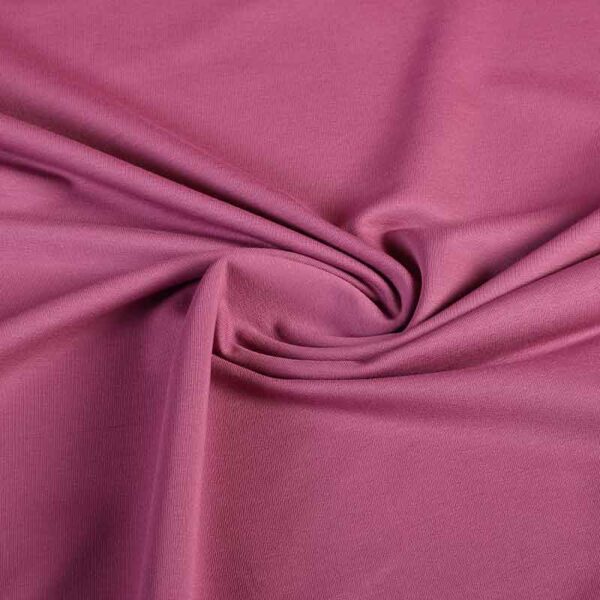 Tissu French Terry rose poudré foncé