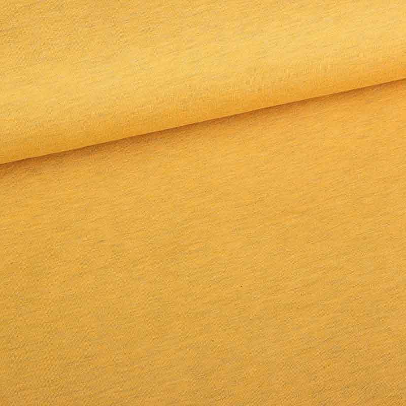 Tissu French Terry ocre jaune melange