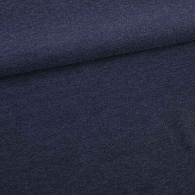 Tissu French Terry bleu denim melange
