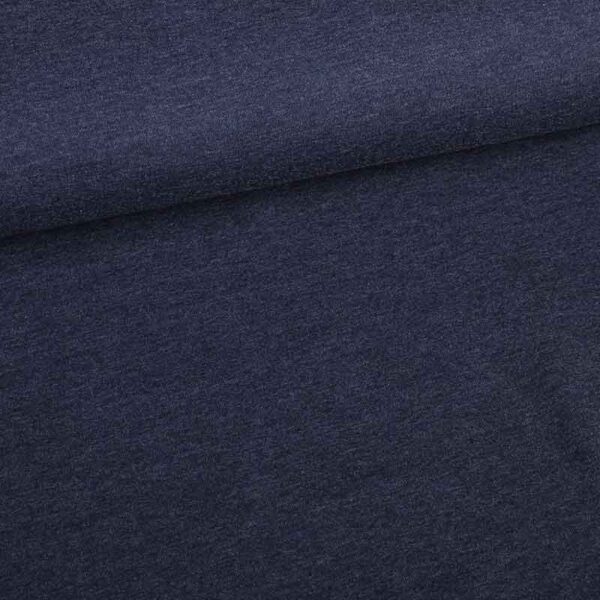 Tissu French Terry bleu denim melange