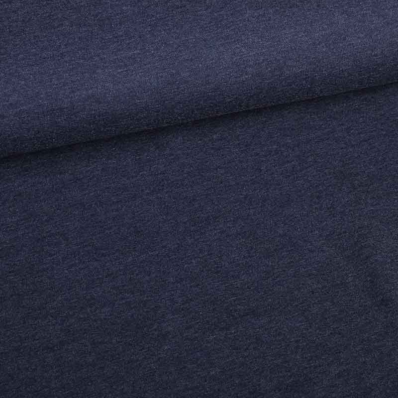 Tissu French Terry bleu denim melange