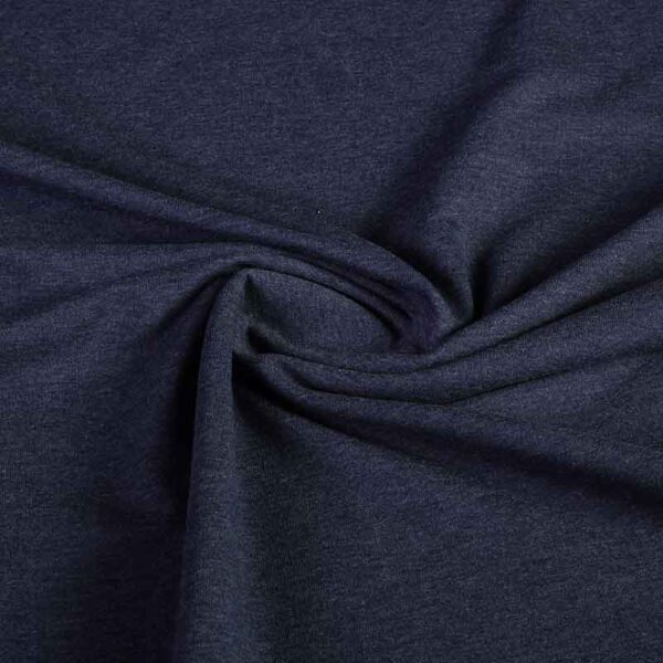 Tissu French Terry bleu denim melange