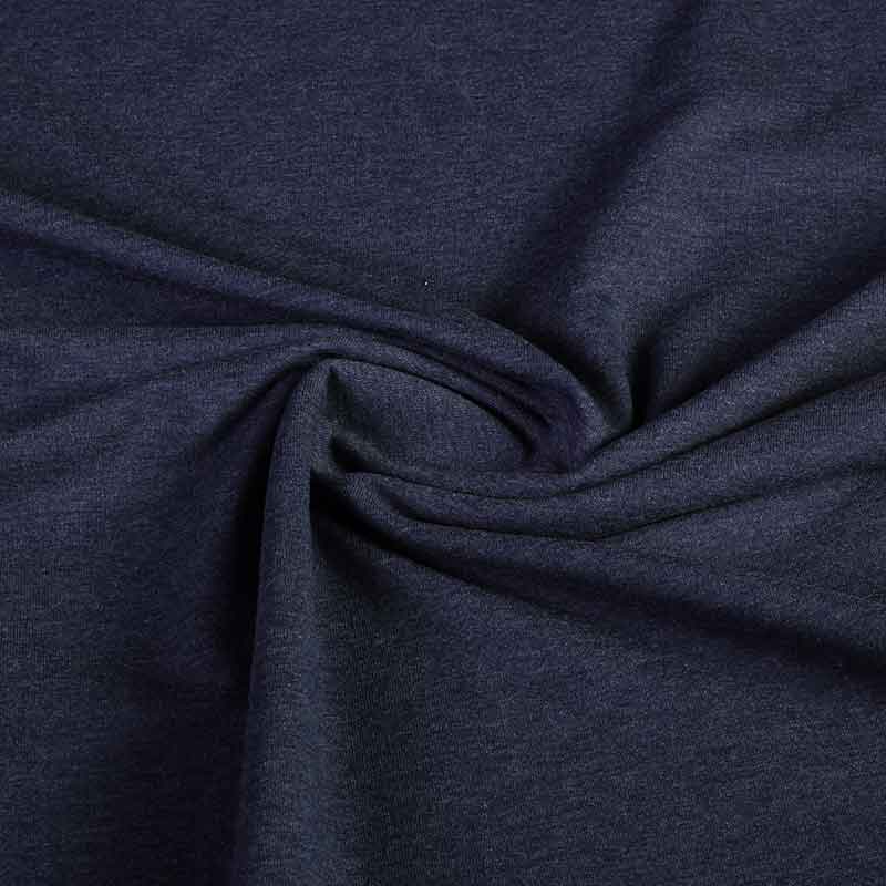 Tissu French Terry bleu denim melange