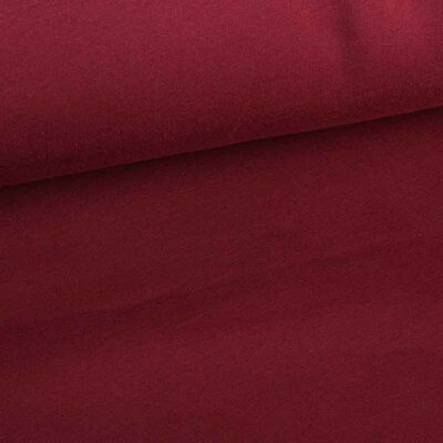 Tissu sweat jogging brossé rouge foncé