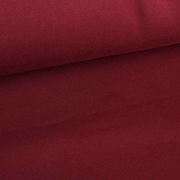 Tissu sweat jogging brossé rouge foncé
