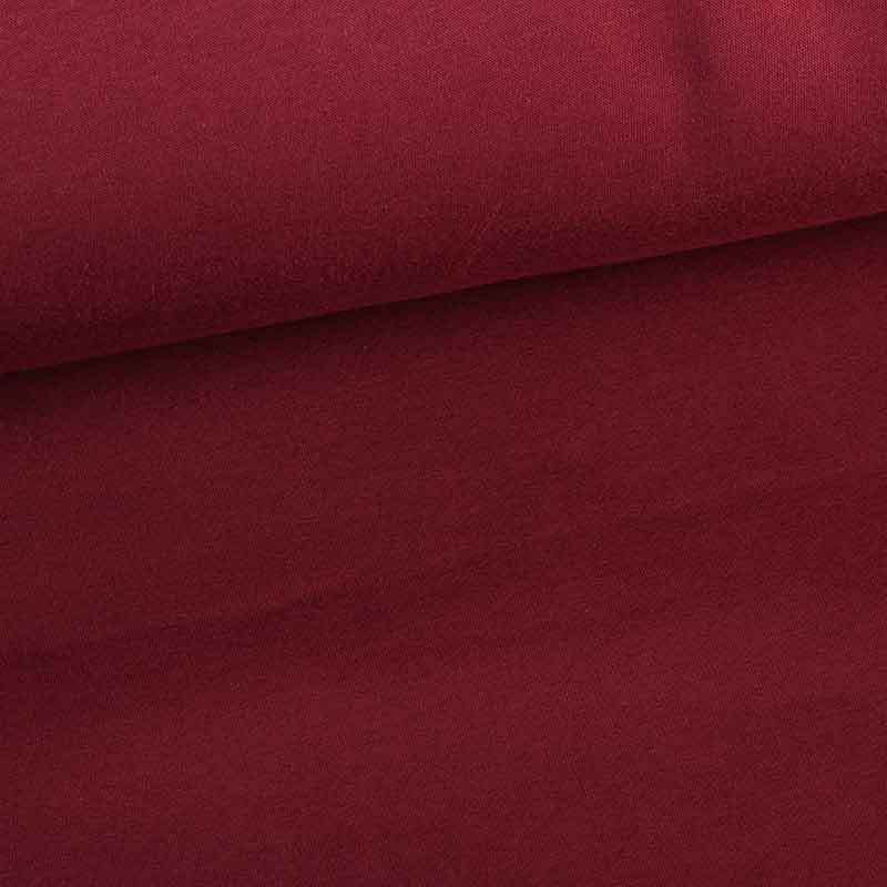 Tissu sweat jogging brossé rouge foncé