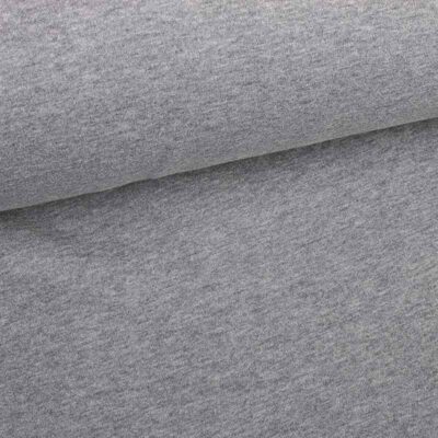 Tissu jogging sweat brossé gris clair mélange