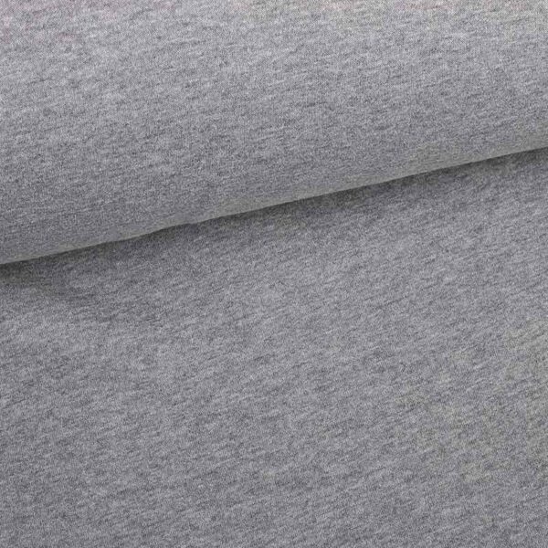 Tissu jogging sweat brossé gris clair mélange
