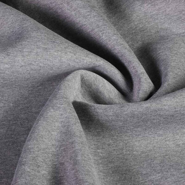Tissu jogging sweat brossé gris clair mélange