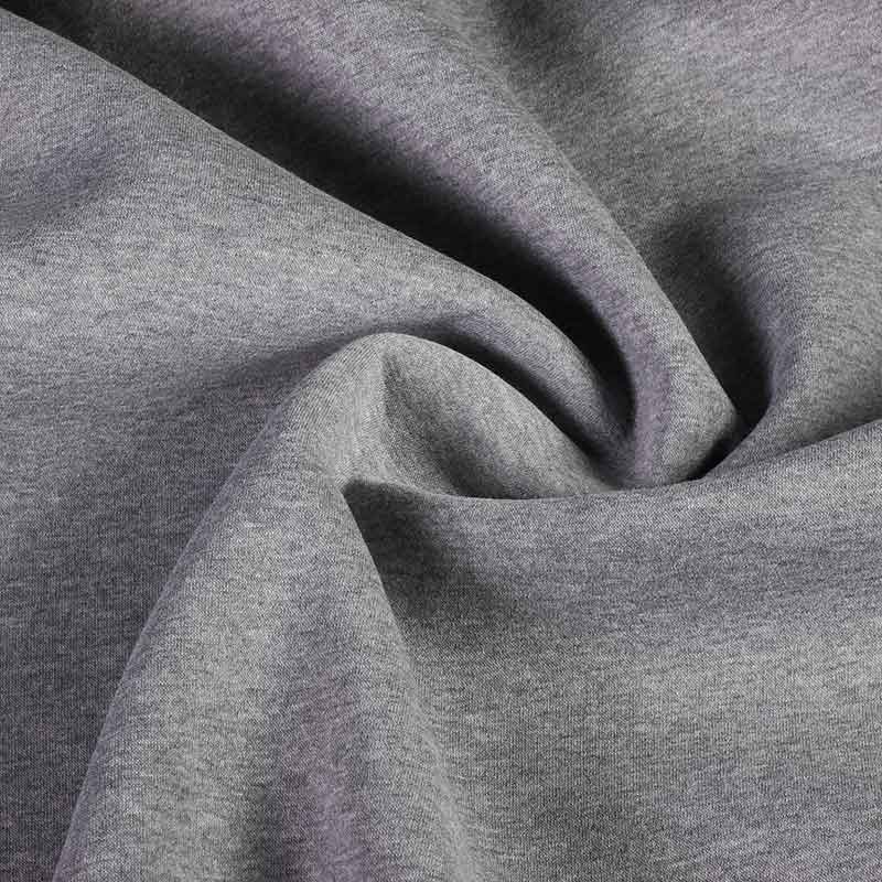 Tissu jogging sweat brossé gris clair mélange